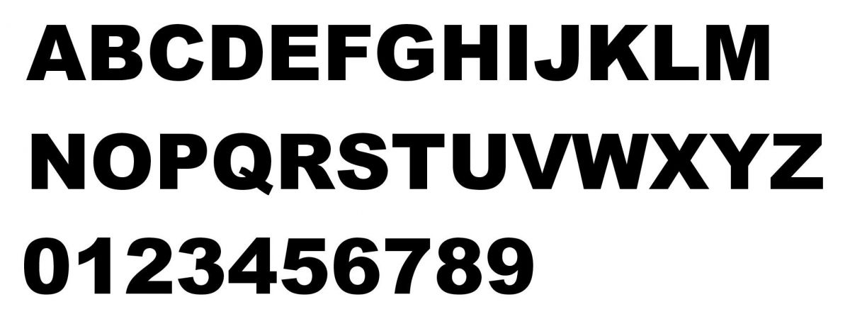Holle letter in wit PVC ARIAL BLACK