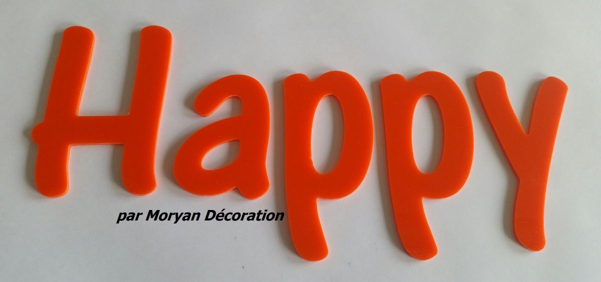 Happy deco letter in plexiglas, hoogte 20 cm
