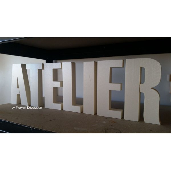 Decoratieve polystyreen letter ATELIER , hoogte 20 cm