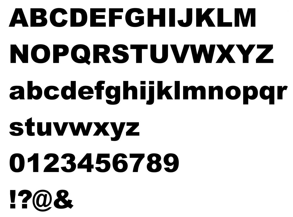 Geborstelde metalen letter ARIAL ZWART