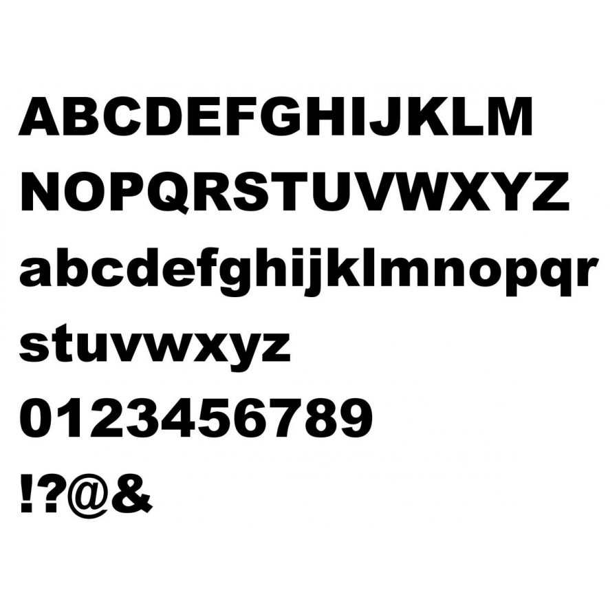 Geborstelde metalen letter ARIAL ZWART