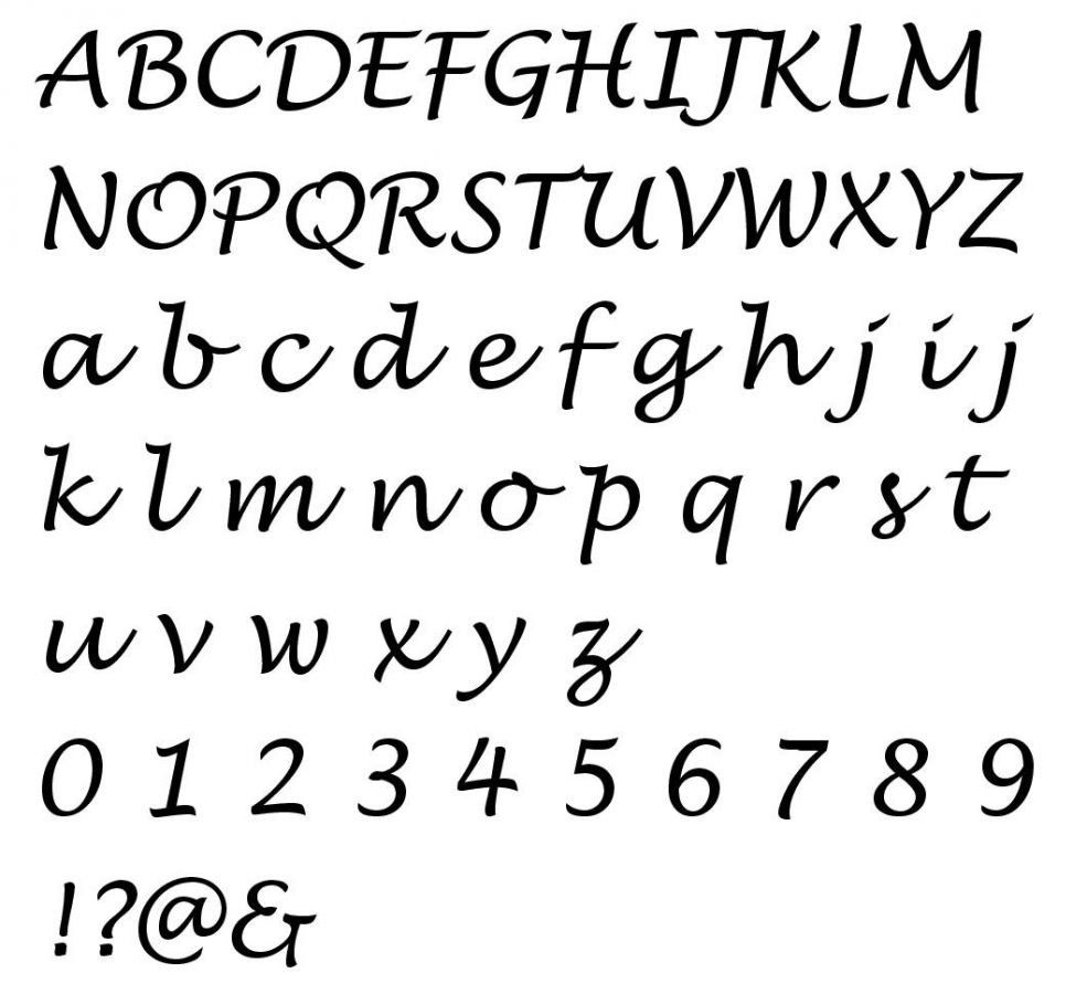 Geborstelde metalen letter LUCIDA HANDWRITING