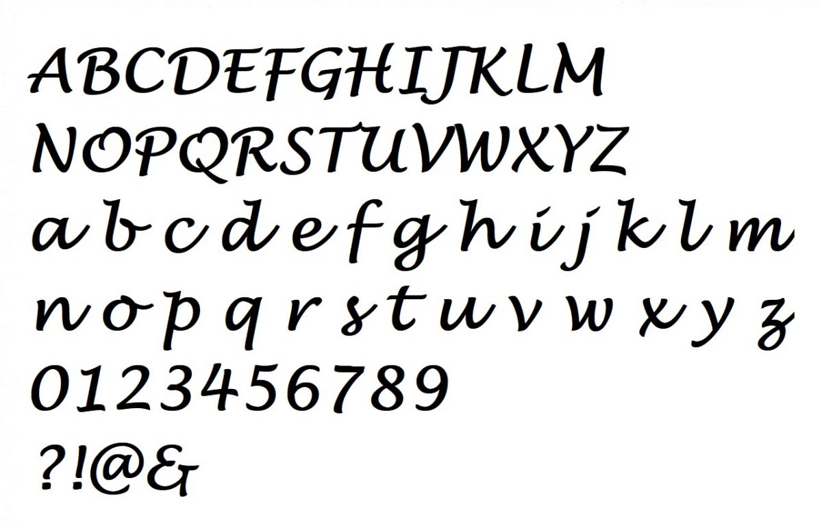 Kunststof letter PVC zwart LUCIDA HANDWRITING