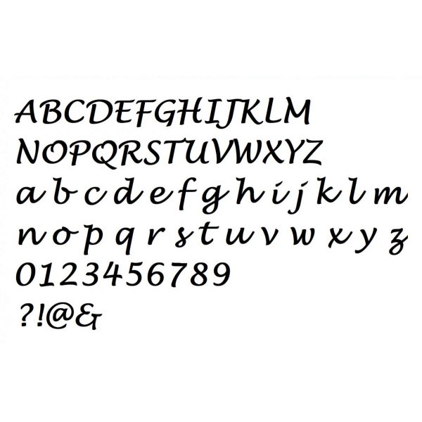 Kunststof letter PVC zwart LUCIDA HANDWRITING