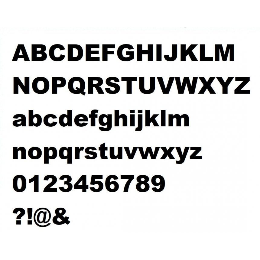 Kunststof letter PVC zwart ARIAL ZWART