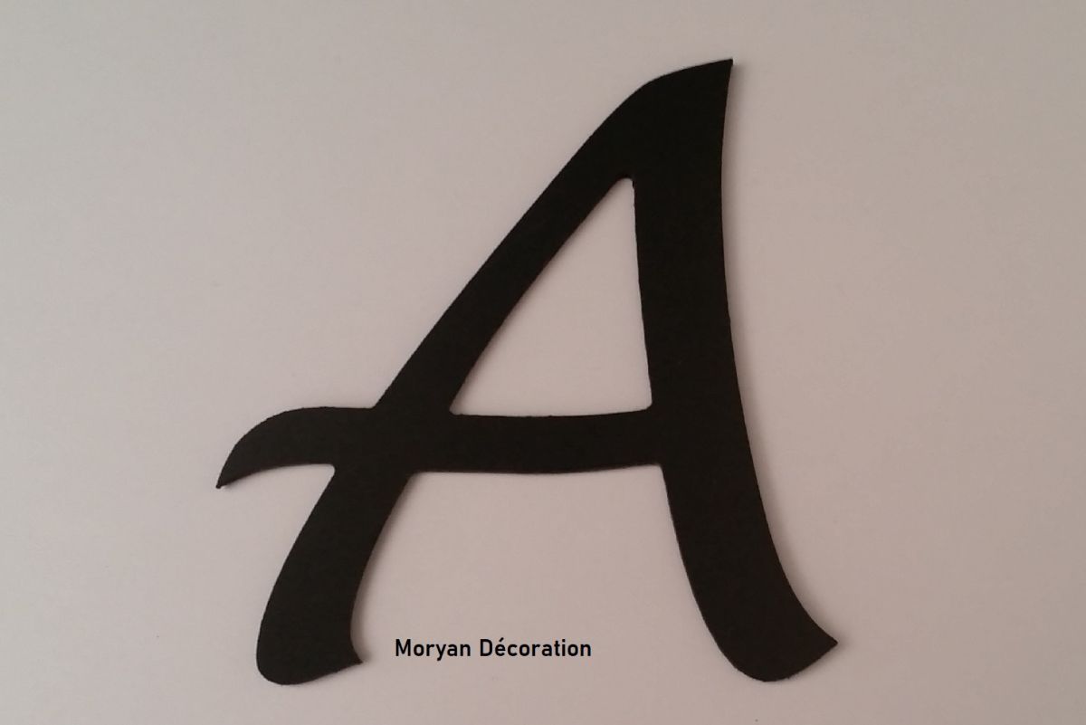 Kunststof letter PVC zwart LUCIDA HANDWRITING
