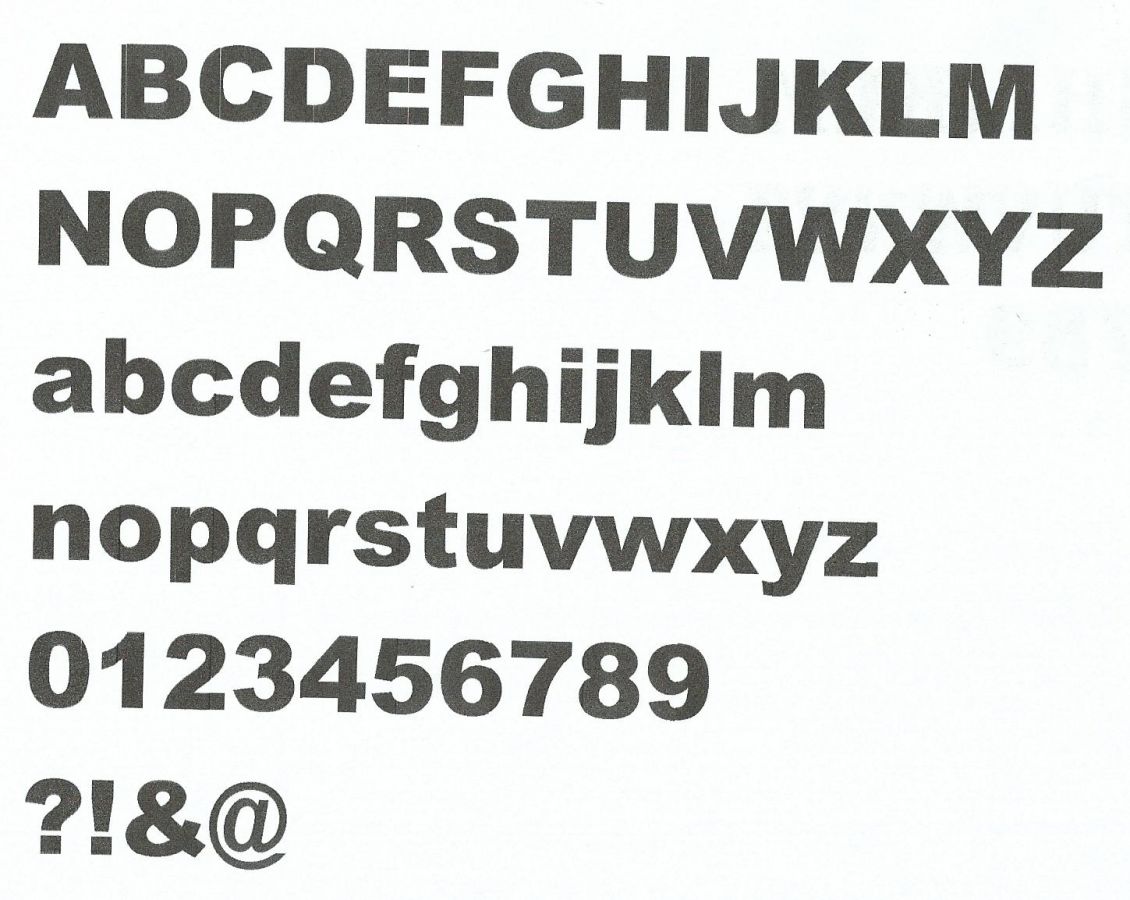 Polystyreen letter ARIAL ZWART