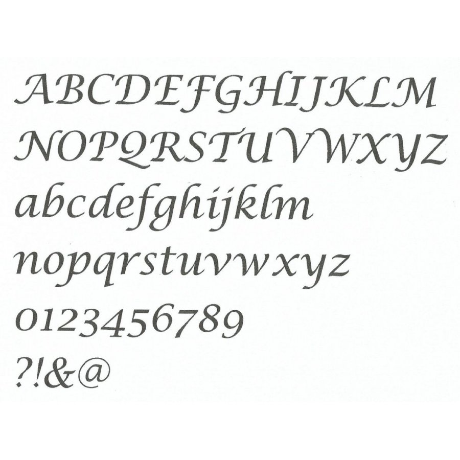 Polystyreen letter LUCIDA CALLIGRAPHY