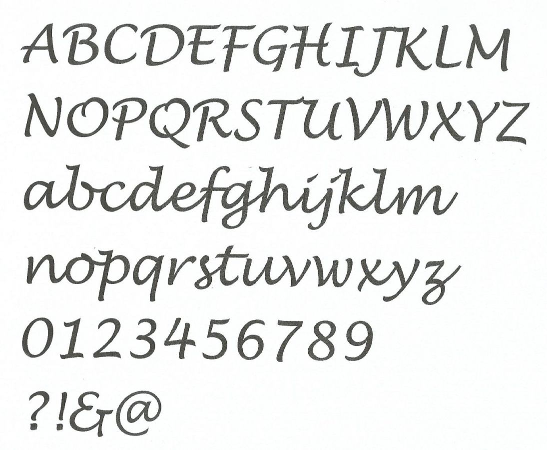 Polystyreen letter LUCIDA HANDWRITING