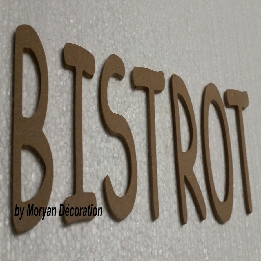 Decoratieve houten letter BISTROT