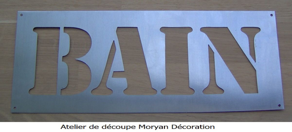 Deco sjabloon, metalen letter zink BATH