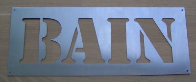 Deco sjabloon, metalen letter zink BATH