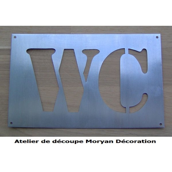 Stencil, metalen letter zink WC