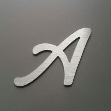 Geborstelde metalen letter LOMBRIZ
