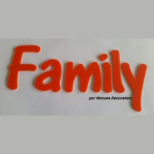 Plexiglas letter Familie, hoogte 20 cm