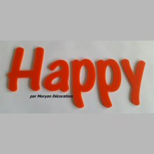 Happy deco letter in plexiglas, hoogte 20 cm