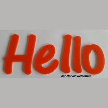 Hello deco letter in plexiglas, hoogte 20 cm