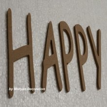 Decoratieve houten letter HAPPY