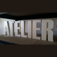 Decoratieve polystyreen letter ATELIER , hoogte 20 cm