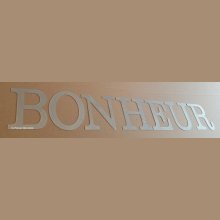 Decoratieve zinken letter BONHEUR 20 cm