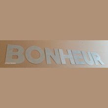 Decoratieve zinken letter BONHEUR 20 cm